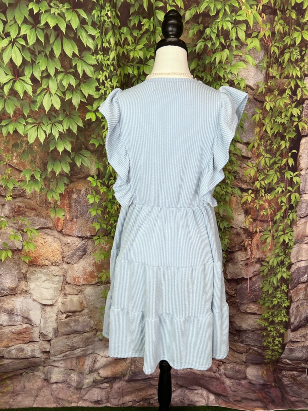 SIMPLY SOUTHERN Powder Blue Tiered Ruffled Sorority Rush Sundress, S - Picture 6 of 12